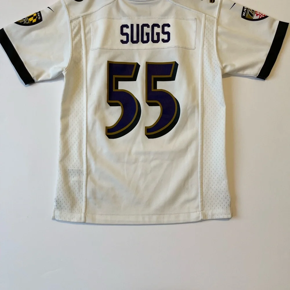 Youth Baltimore Ravens Terrell Suggs Nike White Game Jersey Size M - Picture 2 of 8